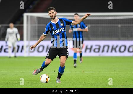 Gelsenkirchen, Allemagne. 05 août 2020. Football: Europa League, Inter Milan - FC Getafe, tour de knockout, tour de seize à l'Arena AufSchalke. Les Inters Roberto Gagliardini en action. Credit: Bernd Thissen/dpa/Alay Live News Banque D'Images