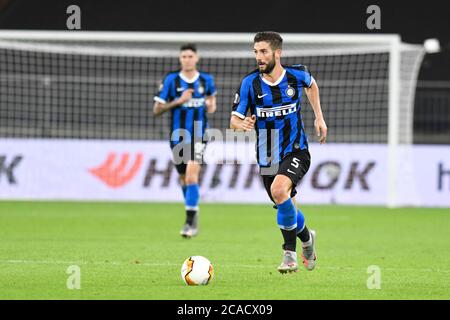 Gelsenkirchen, Allemagne. 05 août 2020. Football: Europa League, Inter Milan - FC Getafe, tour de knockout, tour de seize à l'Arena AufSchalke. Les Inters Roberto Gagliardini en action. Credit: Bernd Thissen/dpa/Alay Live News Banque D'Images