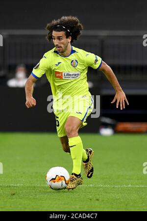 Gelsenkirchen, Allemagne. 05 août 2020. Football: Europa League, Inter Milan - FC Getafe, tour de knockout, tour de seize à l'Arena AufSchalke. Getafe Cucu en action. Credit: Bernd Thissen/dpa/Alay Live News Banque D'Images