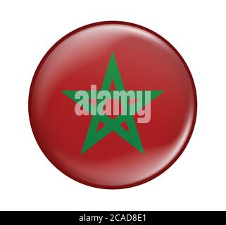 Drapeau marocain icône isolée sur fond blanc.drapeau marocain icône brillante. Illustration de Vecteur