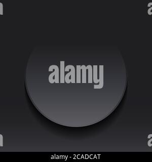 Style de coupe de papier pour étiquette de note circulaire gris foncé. Illustration vectorielle Illustration de Vecteur