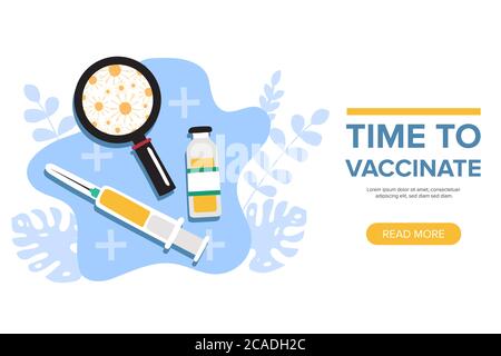 Le temps de vacciner le concept. Illustration vectorielle Illustration de Vecteur