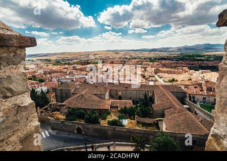 01 octobre 2018 : Avila, Castille et Leon, Espagne. Château médiéval d'Avila de l'intérieur. Banque D'Images