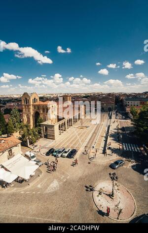 01 octobre 2018 : Avila, Castille et Leon, Espagne. Château médiéval d'Avila de l'intérieur. Banque D'Images