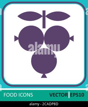 Baies, raisins. Icône vecteur icône vecteur. Illustration vectorielle simple pour la conception graphique et Web. Illustration de Vecteur