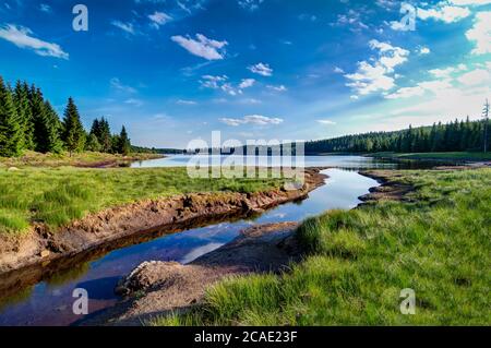 Le barrage de Cerna NISA près de la ville de Bedrichov dans les montagnes de Jizera, République Tchèque, la meilleure photo. Banque D'Images