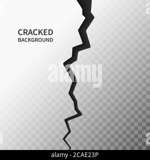 Surface de sol fissurée. Texture craquelée réaliste sur fond transparent. Fissure de terre. Désolidarisation sur la surface. Terrain divisé après le tremblement de terre. Fissure sur le Illustration de Vecteur