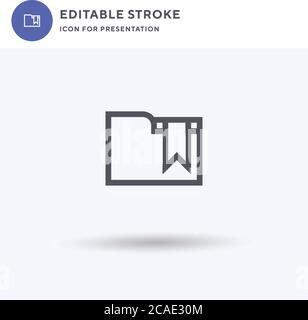 Vecteur d'icône de signet, signe plat rempli, pictogramme solide isolé sur blanc, illustration du logo. Icône de signet pour la présentation. Illustration de Vecteur