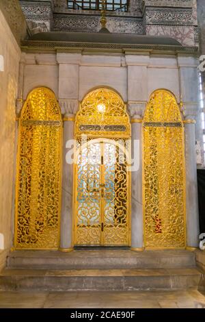 Vue sur les détails intérieurs de Sainte-sophie à Istanbul. Banque D'Images