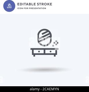 Vecteur d'icône de meuble, affiche plate remplie, pictogramme solide isolé sur blanc, illustration du logo. Icône de meuble pour présentation. Illustration de Vecteur