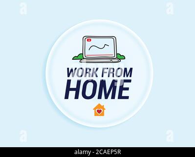 Travailler de la maison comme une sensibilisation de la corona virus séjour accueil Illustration de Vecteur
