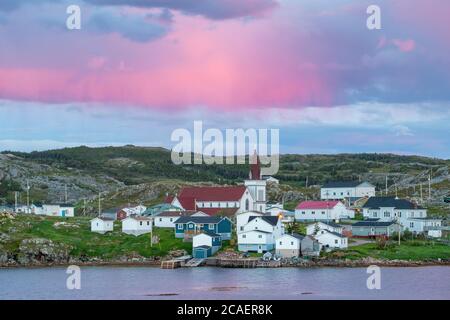 Ciel au coucher du soleil, Fogo, Terre-Neuve-et-Labrador, T.-N.-L., Canada Banque D'Images