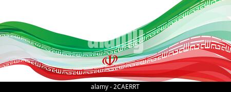 Drapeau de l'Iran, vert blanc rouge drapeau de la République islamique d'Iran Banque D'Images