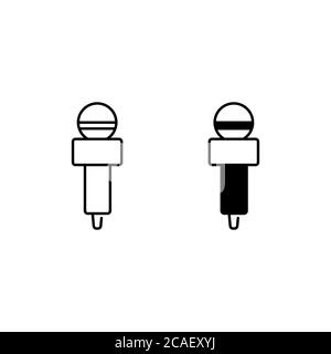 Contour du microphone sans fil et icônes de glyphe Illustration de Vecteur