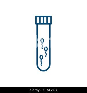 icône de ligne de tube de test de sperme, illustration vectorielle Illustration de Vecteur