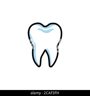 icône en forme de dent, illustration de couleur vectorielle Illustration de Vecteur