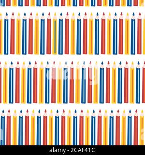 Crayons motif vectoriel sans couture pour enfants. Arrière-plan répété pour la rentrée, enfants, enfants, tissu, motif de surface Illustration de Vecteur