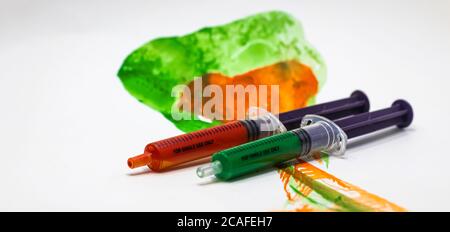 Image de concept pour Tricolore indien et médecins travaillant dans Covid 19. Copier l'espace. Banque D'Images