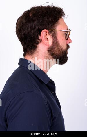 Portrait d'homme d'affaires barbu avec lunettes Banque D'Images