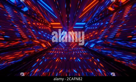 Illustration futuriste uhd 3d tunnel multi-couleurs 4k arrière-plan Banque D'Images