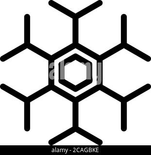 Icône de célule d'hormones, style de contour Illustration de Vecteur