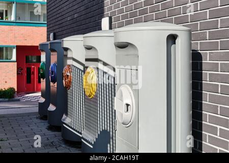 Systèmes automatisés de collecte des déchets à Helsinki, en Finlande. Banque D'Images