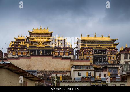 Monastère Ganden Sumtseling, Zhongdian, Shangri-La County, Province du Yunnan, Chine, Asie, Asiatique, l'Asie orientale, Extrême-Orient Banque D'Images