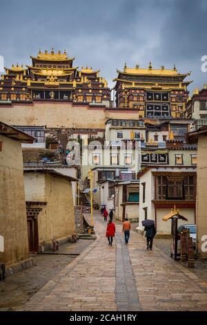 Monastère Ganden Sumtseling, Zhongdian, Shangri-La County, Province du Yunnan, Chine, Asie, Asiatique, l'Asie orientale, Extrême-Orient Banque D'Images