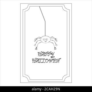 Illustration d'une affiche d'Halloween avec une araignée isolée un arrière-plan blanc Banque D'Images