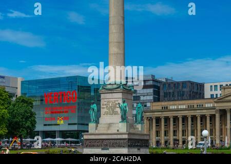 Schlossplatz ou place du château avec musée d'art dans le centre-ville, Stuttgart, Etat fédéral Baden-Württemberg, Allemagne du Sud, Europe Banque D'Images