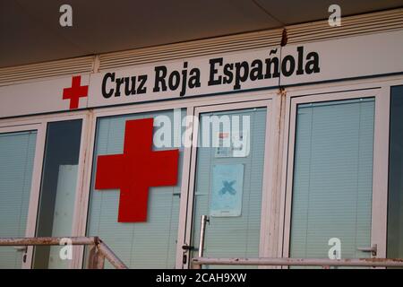 das logo der Marke/ le logo de la marque 'Cruz Roja Espanola', Las Palmas, Gran Canaria, Kanarische Inseln, Spanien/ impressions: Catedral Santa Ana, Banque D'Images