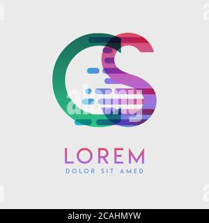 LOGO CS sur le thème de la vitesse et du style galaxie, adapté aux industries créatives et commerciales. Logo lettre SC pour tous les supports de page Web et Illustration de Vecteur