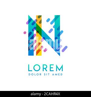 EN logo sur le thème de la vitesse et du style galaxie qui convient aux industries créatives et commerciales. LOGO LETTRE NI pour tous les supports de page Web et Illustration de Vecteur