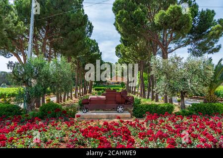 BAALBEK, LIBAN - 01 juin 2020 : entrée à la cave de vinification Château Ksara à Baalbek, Liban. La plus ancienne cave de vinification du Liban Banque D'Images