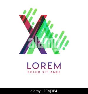 Logo XA sur le thème de la vitesse et du style galaxie, adapté aux secteurs de la création et des affaires. Logo lettre AX pour tous les supports de page Web et Illustration de Vecteur