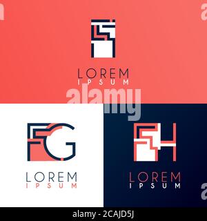 Logo alphabétique pour carte de visite, présentation, prospectus, document, brochure, site Web, mobile. Peut être utilisé pour le marketing, la publicité, la promotion pour onlin Illustration de Vecteur