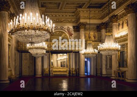 TURIN, ITALIE - 7 MARS 2019 : la salle de danse du Palais Royal de Turin, Italie), musée national et ancienne maison de la maison de Savoie, le 7 mars, Banque D'Images