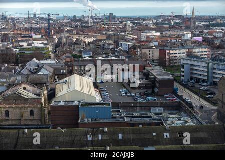 Dublin, Irlande - 31 décembre 2019 : vue d'ensemble de Dublin et de l'usine de la bière Guinness à Dublin, Irlande Banque D'Images