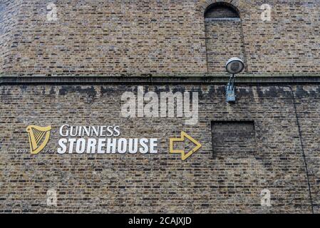 Dublin, Irlande - 31 décembre 2019 : panneau du siège de la brasserie Guinness ( St. James Gate Brewery ) à Dublin, Irlande Banque D'Images