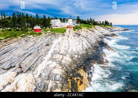 Pemaquid Point Lighthouse, Bristol, Maine, USA Banque D'Images