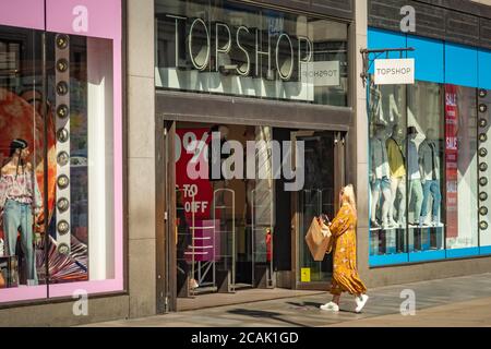 Magasin Topshop sur Oxfortd Street, marque britannique de mode rapide Banque D'Images