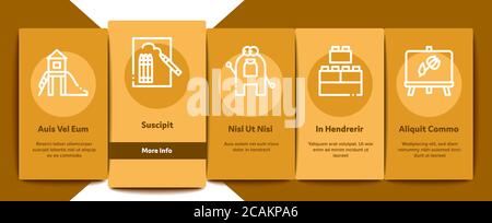 Éducation préscolaire Onboarding éléments icônes définir le vecteur Illustration de Vecteur