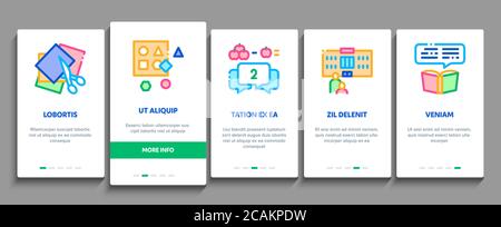 Éducation préscolaire Onboarding éléments icônes définir le vecteur Illustration de Vecteur
