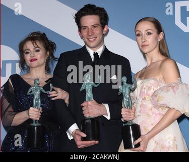 LOS ANGELES - 19 JANVIER : Helena Bonham carter, Josh O'Connor, Erin Doherty à la 26e édition des Screen Actors Guild Awards au Shrine Auditorium, le 19 janvier 2020 à Los Angeles, en Californie Banque D'Images