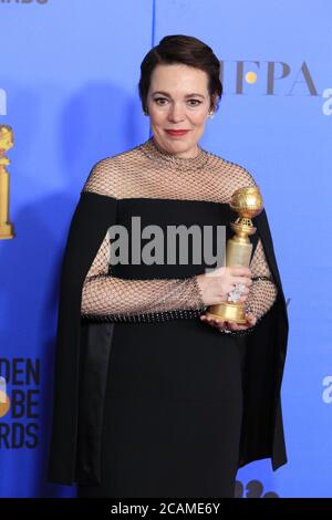 LOS ANGELES - 6 JANVIER : Olivia Colman au Golden Globe Awards 2019 - salle de presse à l'hôtel Beverly Hilton le 6 janvier 2019 à Beverly Hills, CA Banque D'Images