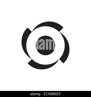 cercle rotation géométrique quatre flèches logo vecteur Illustration de Vecteur