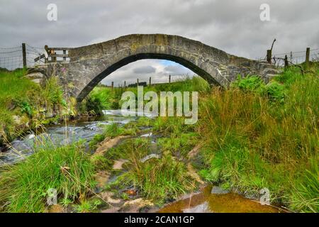 Pont Strines, pont Jack, Colden Water, Pennines, Yorkshire Banque D'Images