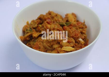 Champignons d'huîtres masala ou kadhai, style chettinad, curry sud-indien Banque D'Images