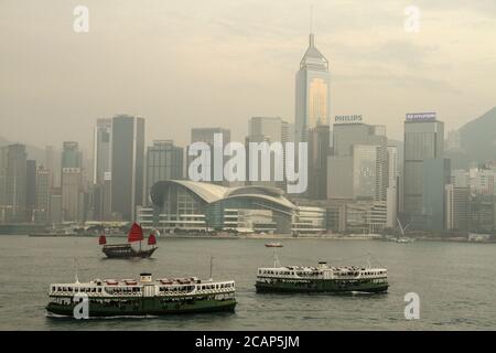 Star Ferries à Victoria Harbour Hong Kong Banque D'Images