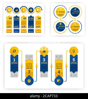 collection d'infographies à diverses fins commerciales, comptables et de présentation. Concept d'illustration à plat vectoriel, peut être utilisé pour, page d'arrivée, t Illustration de Vecteur